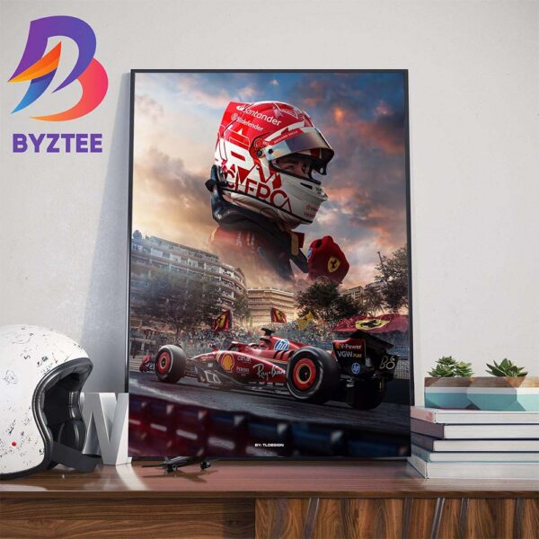 Scuderia Ferrari F1 Team Charles Leclerc Is The Winner At Monaco GP Home Decorations Poster Canvas
