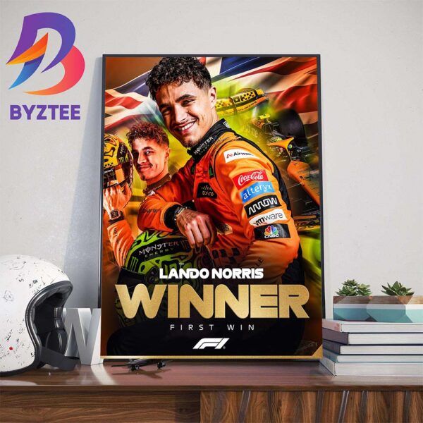 Simply Stunning First Win For Lando Norris Is The Winner At The Miami Grand Prix Home Decorations Poster Canvas