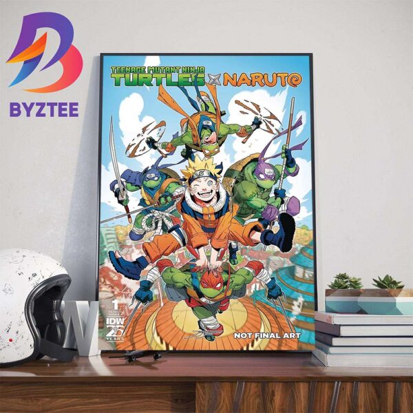 Teenage Mutant Ninja Turtles X Naruto Cover Art By Jorge Jimenez Wall Decor Poster Canvas