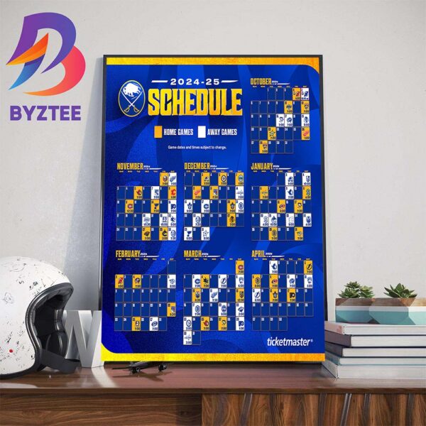 The 2024-25 Buffalo Sabres Schedule Is Released Wall Decor Poster Canvas