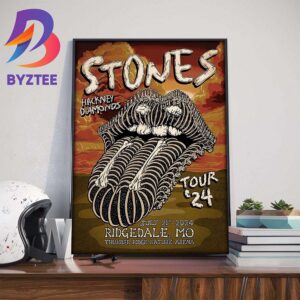 The Rolling Stones The Stones Tour 24 Play x Hackney Diamonds Tour At Thunder Ridge Nature Arena Ridgedale MO July 21st 2024 Home Decor Poster Canvas