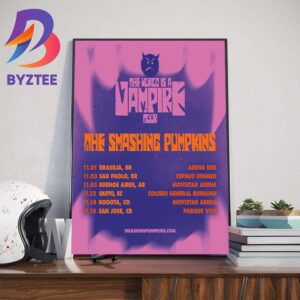The Smashing Pumpkins The World Is A Vampire Tour 2024 Wall Decor Poster Canvas