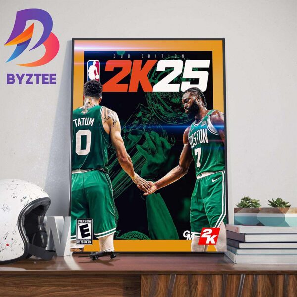 Two Stars Of Boston Celtics Jayson Tatum And Jaylen Brown Are NBA 2K25 Duo Edition On Cover Stars Home Decorations Poster Canvas