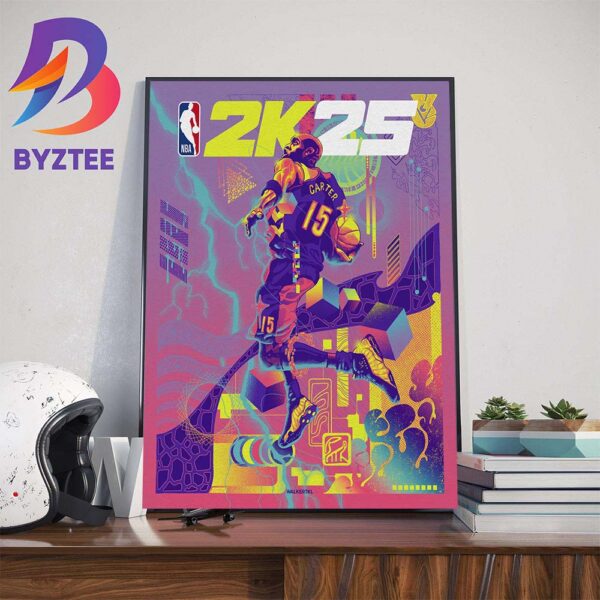 Vince Carter Is NBA 2K25 Hall Of Fame Edition Vintage Retro Color On Cover Stars Home Decorations Poster Canvas