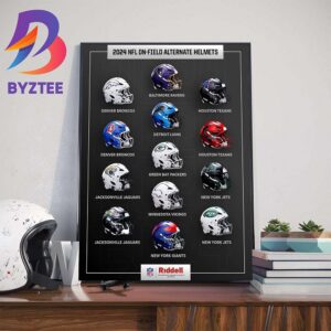 2024 NFL On-Field Alternate Helmets Wall Decor Poster Canvas