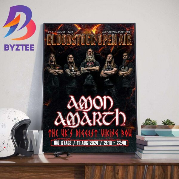 Amon Amarth The UK’s Biggest Viking Row Bloodstock Open Air Festival 8th-11th August 2024 At Catton Derbyshire Wall Decor Poster Canvas