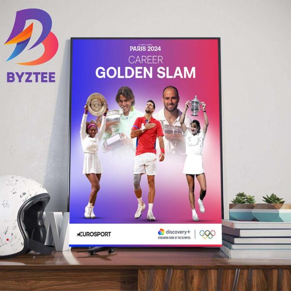 Career Golden Slam Completed Novak Djokovic Joins The Exclusive Group Following Olympic Gold Medal Victory At Olympic Paris 2024 Home Decorations Poster Canvas