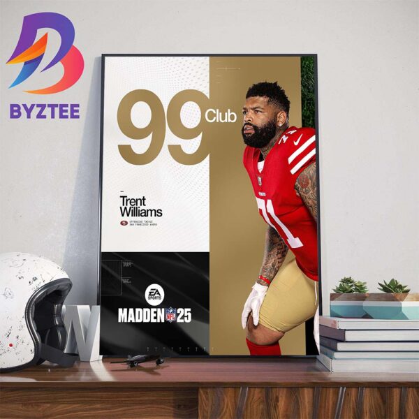 Congrats San Francisco 49ers Trent Williams Appearance 99 Club EA Sports NFL Madden 25 Home Decorations Poster Canvas