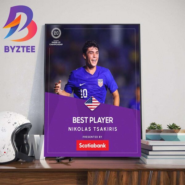 Congratulations To Nikolas Tsakiris Is The Best Player Of The Concacaf U20 Championship Home Decorations Poster Canvas