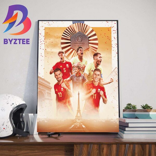 Congratulations To Spain Are Olympic Gold Medallists Paris 2024 Wall Decor Poster Canvas