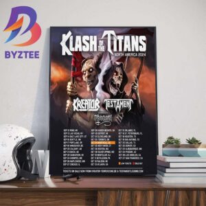 Hordes Klash Of The Titans 2024 North America Tour With Testament And Kreator Wall Decor Poster Canvas