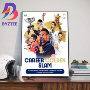 ITF x Novak Djokovic Olympics Singles Gold Medal For Career Golden Slam At Olympics Paris 2024 Home Decorations Poster Canvas