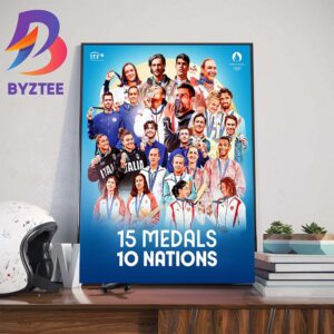 ITF x Olympics Paris 2024 15 Medals 10 Nations Home Decorations Poster Canvas