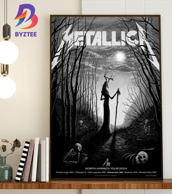 Metallica World Tour M72 North America Tour 2024 Exclusive Pop-Up Shop Poster The Deer Woman For M72 Edmonton At Commonwealth Stadium Edmonton Alberta CA August 23th And 25th 2024 Home Decor Poster Canvas