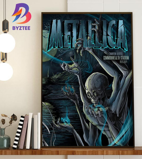 Metallica World Tour M72 North America Tour 2024 Tonight Day 2 For M72 Edmonton At Commonwealth Stadium Edmonton Alberta CA August 25th 2024 Home Decor Poster Canvas