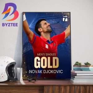 Novak Djokovic Defeats Carlos Alcaraz To Win The First Olympic Gold Medal Home Decorations Poster Canvas