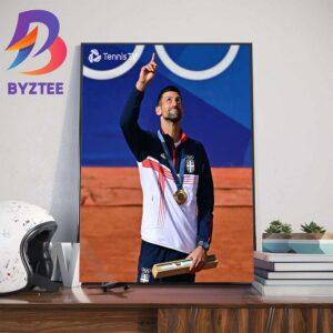 Novak Djokovic Is An Olympic Gold Medalist In 2024 Paris Olympics Home Decorations Poster Canvas