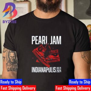 Pearl Jam Indianapolis Dark Matter Show The Red Converse Event Poster At Ruoff Music Center Noblesville Indianapolis Indiana August 26th 2024 Classic T-Shirt