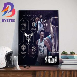 The 2024 Emirates NBA Cup Group Play Schedule Of Charlotte Hornets Wall Decor Poster Canvas