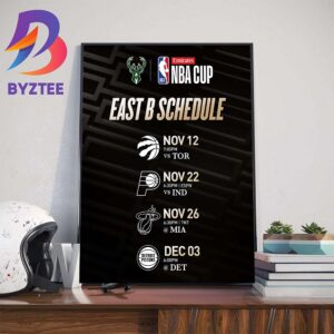 The 2024 Emirates NBA Cup Group Play Schedule Of Milwaukee Bucks Wall Decor Poster Canvas