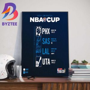 The 2024 Emirates NBA Cup Group Play Schedule Of Oklahoma City Thunder Wall Decor Poster Canvas