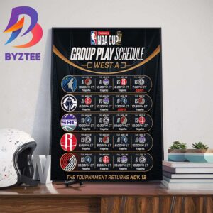 The Full Emirates NBA Cup 2024 West Group A Schedule Wall Decor Poster Canvas