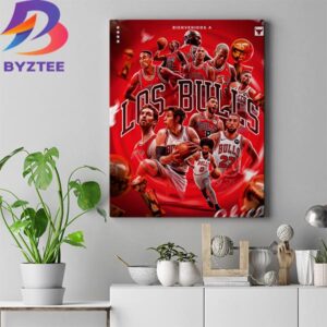 Bienvenidos a Los Bull Welcome To The Official Chicago Bulls Account In Spanish Wall Decor Poster Canvas