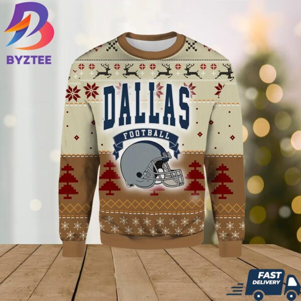 90s Style Dallas Football Brown Color For Mens And Womens Ugly Christmas Sweater