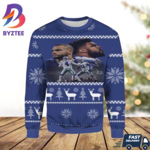 Dak Prescott And Stephon Gilmore Cowboys Team Blue Color For Family Ugly Sweater