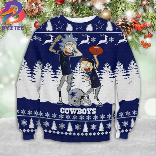 Dallas Cowboys Rick Morty Knitting Pattern For Mens And Womens Ugly Christmas Sweater