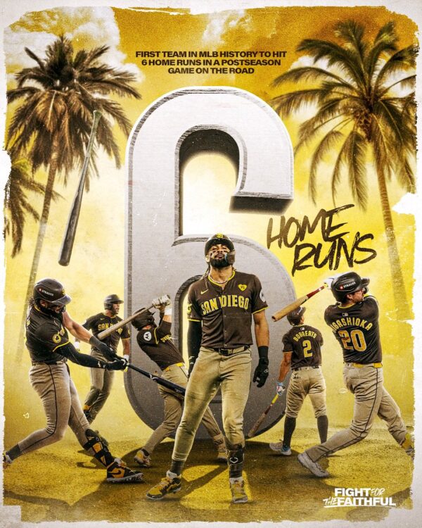 First Team MLB History To Hit 6 Home Runs In A Postseason Game On The Road Wall Decor Canvas Poster