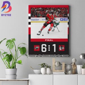 Minnesota Wild Won Against Chicago Blackhawks In The NHL Wall Decor Canvas Poster