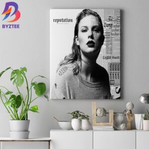 Recreates Taylor Swift’s Reputation Cover Art With Travis Kelce Following Chiefs Win Wall Decor Canvas Poster