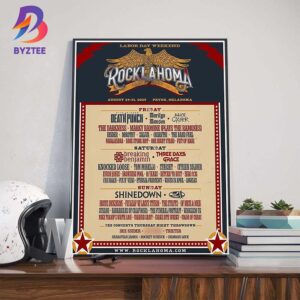 Labor Day Weekend Rocklahoma 2025 In Pryor Oklahoma On August 29-31 2025 Wall Decor Poster Canvas