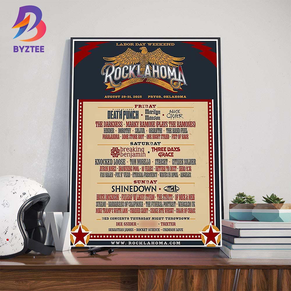 Labor Day Weekend Rocklahoma 2025 In Pryor Oklahoma On August 29-31 2025 Wall Decor Poster Canvas Labor Day Weekend Rocklahoma 2025 In Pryor Oklahoma On August 29-31 2025 Wall Decor Poster Canvas
