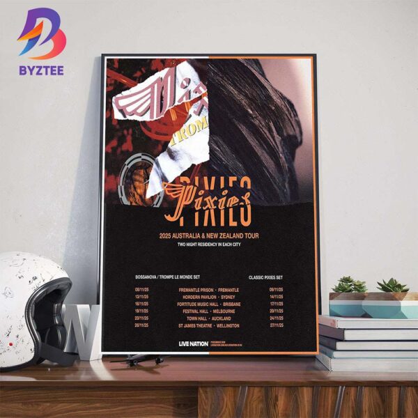 Pixies 2025 Australia And New Zealand Tour For November 2 Night Residency In Each City Wall Decor Poster Canvas