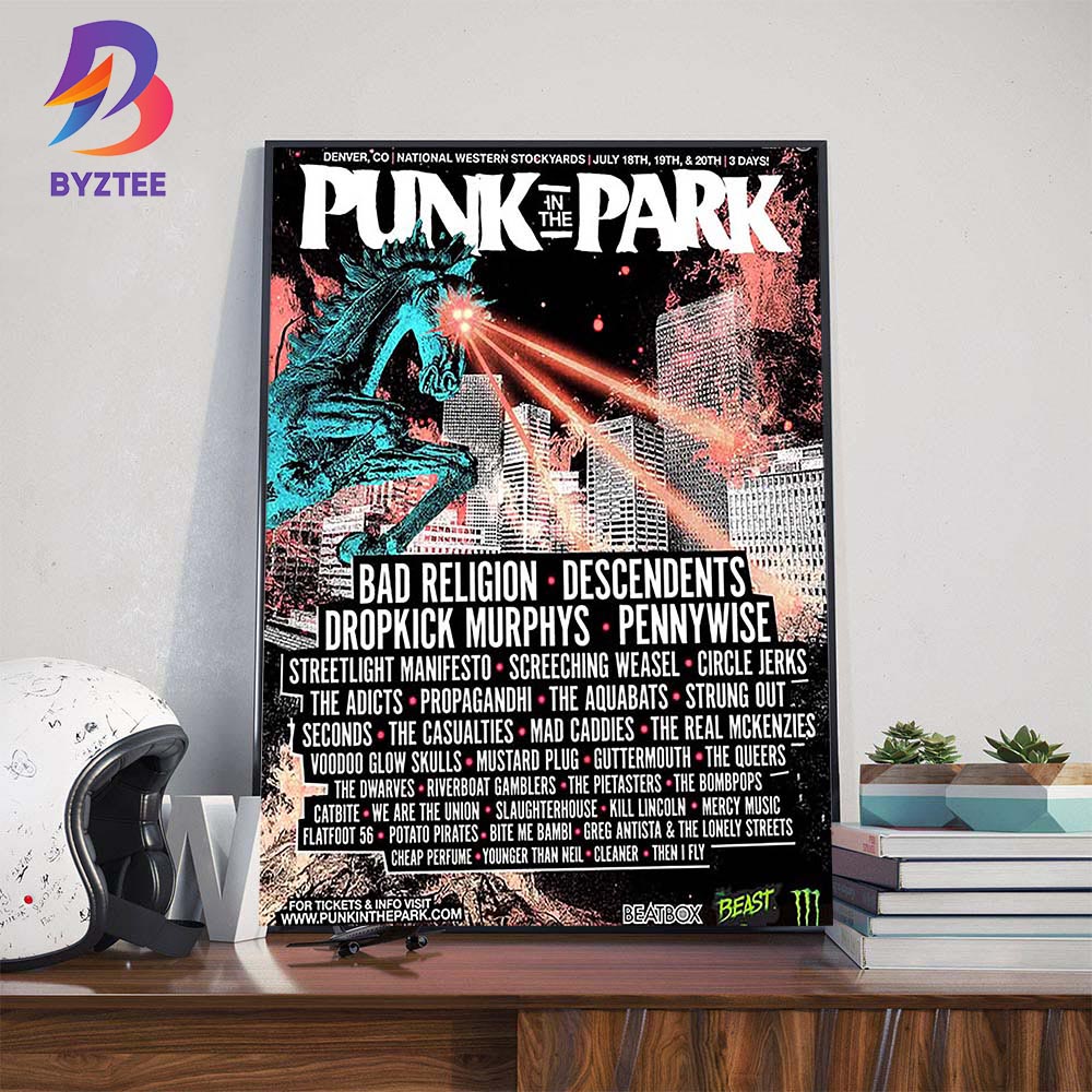 Punk In The Park With Headliners Bad Religion Descendents Dropkick Murphys Pennywise At The National Western Stockyards In Denver CO On July 18th-20th 2025 Wall Decor Poster Canvas Punk In The Park With Headliners Bad Religion Descendents Dropkick Murphys Pennywise At The National Western Stockyards In Denver CO On July 18th-20th 2025 Wall Decor Poster Canvas
