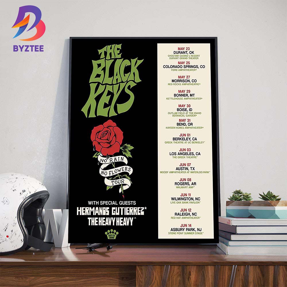The Black Keys The First Leg Of The No Rain No Flowers Tour With Special Guests Hermanos Gutierrez And The Heavy Heavy Wall Decor Poster Canvas The Black Keys The First Leg Of The No Rain No Flowers Tour With Special Guests Hermanos Gutierrez And The Heavy Heavy Wall Decor Poster Canvas