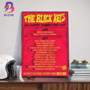 The Black Keys UK And Europe Summer Tour 2025 For June And July Wall Decor Poster Canvas