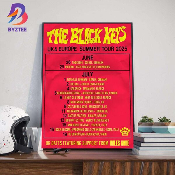 The Black Keys UK And Europe Summer Tour 2025 For June And July Wall Decor Poster Canvas