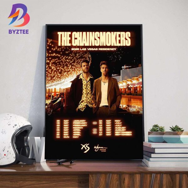 The Chainsmokers 2025 Las Vegas Residency Date List Wall Decor Poster Canvas