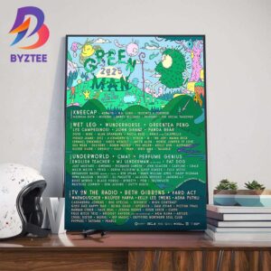 2025 Green Man Festival Lineup At Bannau Brycheiniog National Park In Wales On August 14-17 2025 Wall Art Decor Poster Canvas