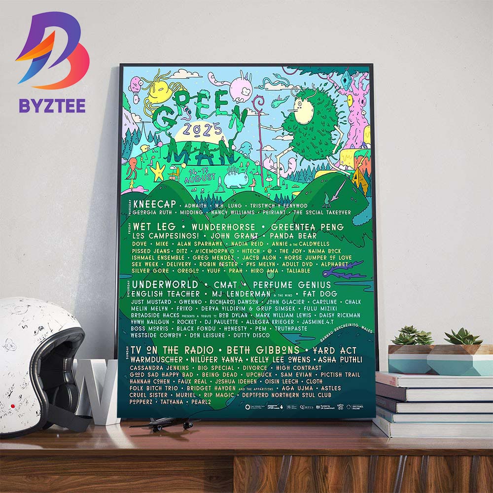 2025 Green Man Festival Lineup At Bannau Brycheiniog National Park In Wales On August 14-17 2025 Wall Art Decor Poster Canvas 2025 Green Man Festival Lineup At Bannau Brycheiniog National Park In Wales On August 14-17 2025 Wall Art Decor Poster Canvas
