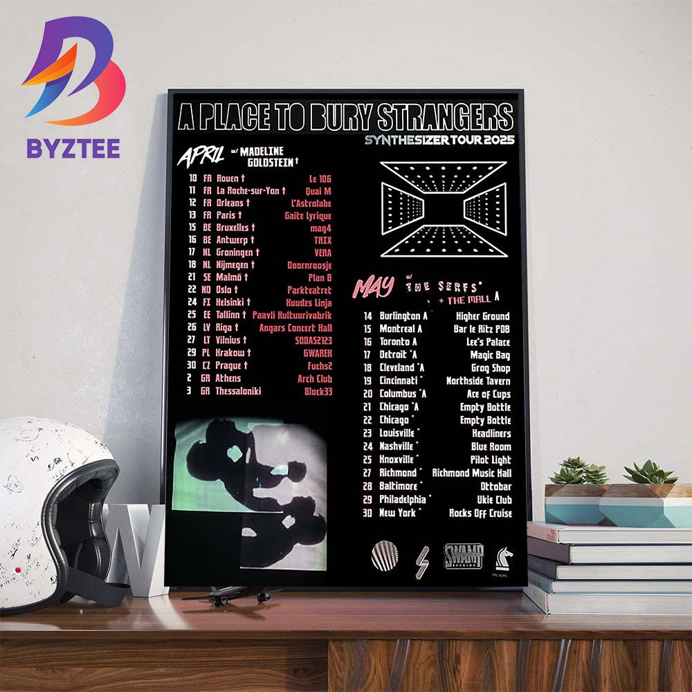A Place To Bury Strangers Synthesizer Tour 2025 Dates List In Europe And North America Wall Art Decor Poster Canvas A Place To Bury Strangers Synthesizer Tour 2025 Dates List In Europe And North America Wall Art Decor Poster Canvas
