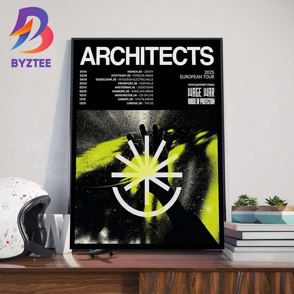 Architects 2025 European Tour With Support From Wage War And House Of Protection Wall Art Decor Poster Canvas Architects 2025 European Tour With Support From Wage War And House Of Protection Wall Art Decor Poster Canvas