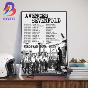 Avenged Sevenfold European Tour 2025 Dates List Wall Art Decor Poster Canvas