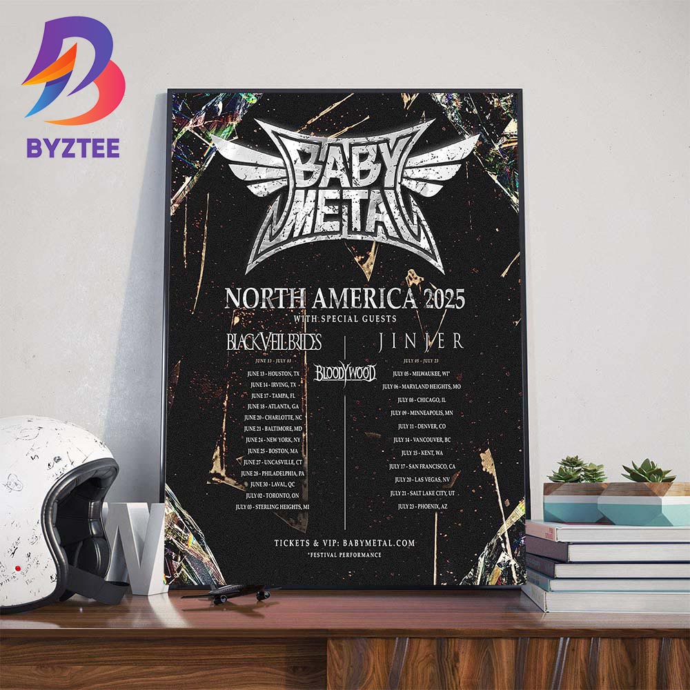 Babymetal North America 2025 Tour Dates List With Special Guests Black Veil Brides Jinjer And Bloodywood Wall Art Decor Poster Canvas Babymetal North America 2025 Tour Dates List With Special Guests Black Veil Brides Jinjer And Bloodywood Wall Art Decor Poster Canvas