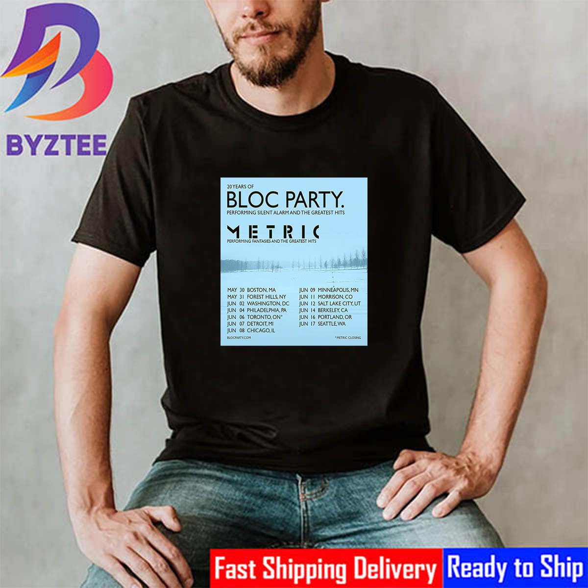 Bloc Party Announce Silent Alarm 20th Anniversary North American Tour With Metric Classic T-Shirt Bloc Party Announce Silent Alarm 20th Anniversary North American Tour With Metric Classic T-Shirt