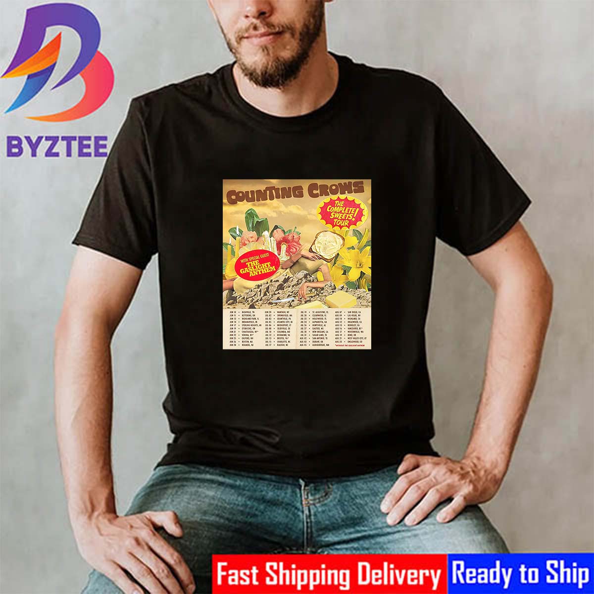 Counting Crows The Complete Sweets Tour 2025 Dates List With Special Guest The Gaslight Anthem Classic T-Shirt Counting Crows The Complete Sweets Tour 2025 Dates List With Special Guest The Gaslight Anthem Classic T-Shirt
