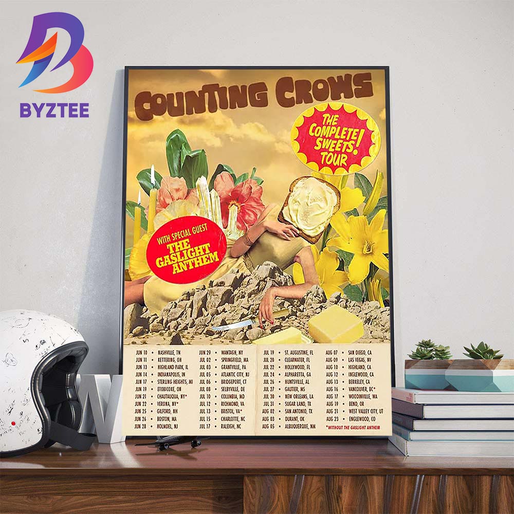 Counting Crows The Complete Sweets Tour 2025 Dates List With Special Guest The Gaslight Anthem Wall Art Decor Poster Canvas Counting Crows The Complete Sweets Tour 2025 Dates List With Special Guest The Gaslight Anthem Wall Art Decor Poster Canvas